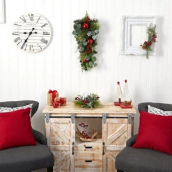 Nearly Natural 26-in Holiday Christmas Greenery Ornament Artificial Swag -Sunnydaze Decor Shop f91bf4554357404c940fbd07972dce01
