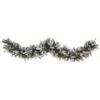 Nearly Natural 6-ft Flocked Mixed Pine Artificial Christmas Garland With 50 LED Lights, Pine Cones And Berries