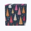 Fabric Textile Products, Inc. Napkin Set Of 4, 100% Cotton, Festive Bright Christmas Trees