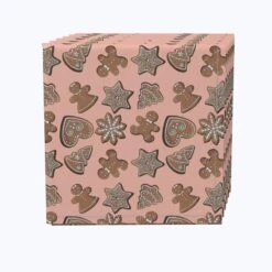Fabric Textile Products, Inc. Napkin Set, 100% Polyester, Set Of 4, Christmas Gingerbread Cookies