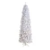 Nearly Natural 8-ft Slim White Artificial Christmas Tree With 400 Warm White LED Lights And 1348 Bendable Branches White